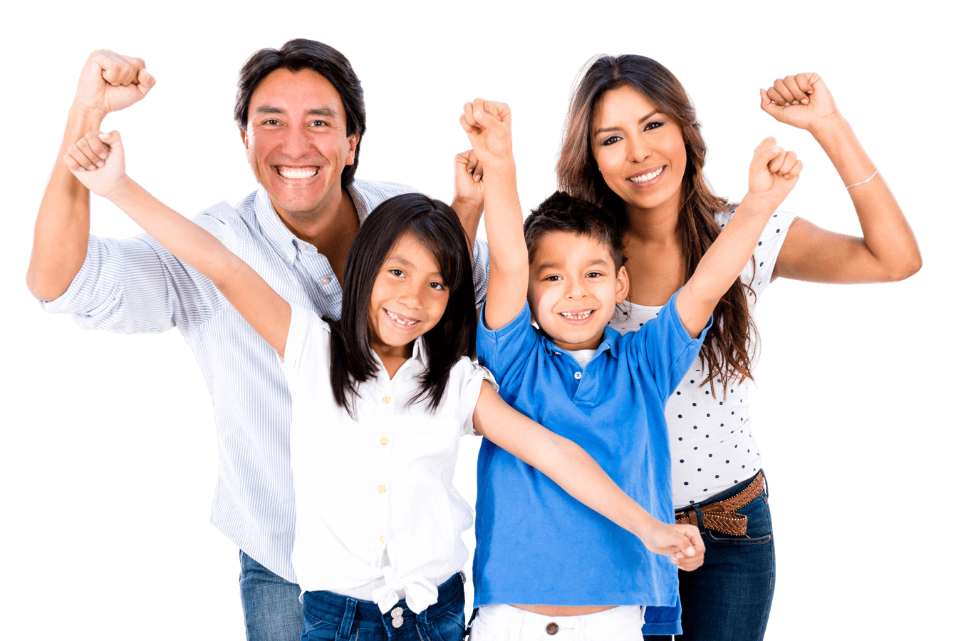 A family celebrating together